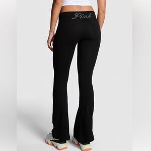 Victoria secret pink rhinestone fold over flare leggings